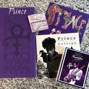 Prince Vinyl Records Set with Puzzle, Wall Canvas & FREE CD